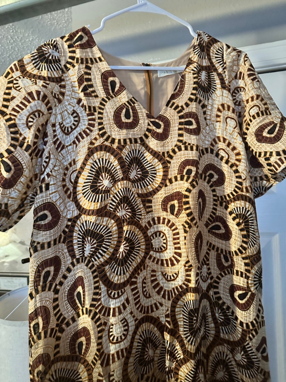 Marie Oliver NWOT Abstract Print Zip Front Midi Dress Size Small - Picture 4 of 11